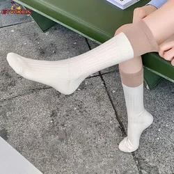 Children School Sweet Girls Kawaii Cute Socks Japanese Style Loose High Long Socks Korean Women Color Matching with Ruffle Socks