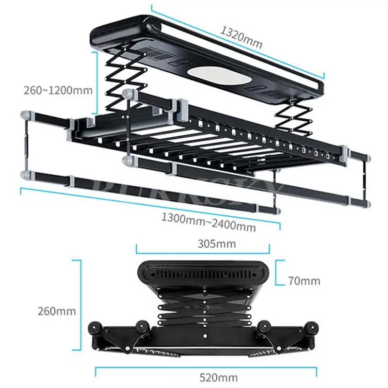 Intelligent Remote Control Electric Clothes Hanger, Household Lifting Clothes Dryer, Balcony Four Pole Telescopic Clothes Dryer