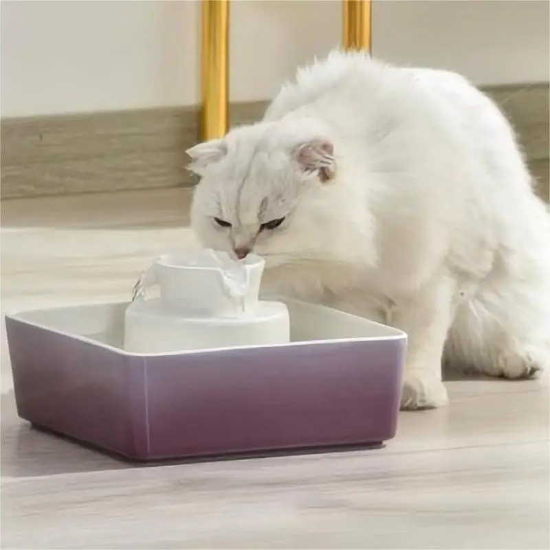 

2.1L Ceramic Pet Cat Water DispenserCirculating Filter Puppy Water FeederAutomatic Circulating Water Dispenser