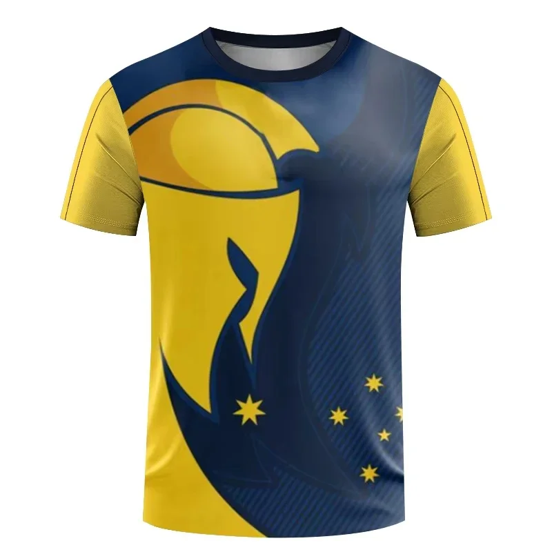 Fashion New Men's Dynamic Curve Print Quick Dry Sports T-shirt Line Graphic Short Sleeve Athletic Top for Running Cycling Gym