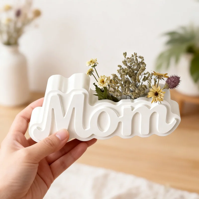 Letter Shape Vase Plaster Silicone Mold DIY English Alphabet Desktop Ornament Resin Molds Candle Aroma Gypsum Container Making view 4