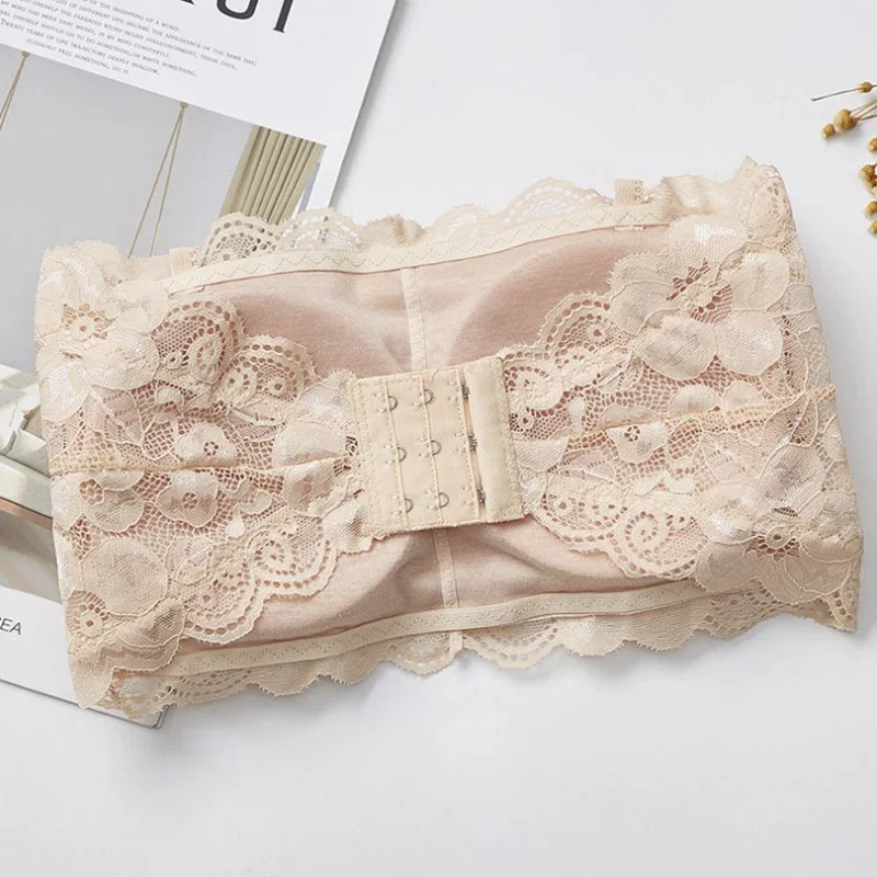 Krajkové neviditelné podprsenky bez ramínek Dámské pevné zabalené hrudníku sexy trubkový top spodní prádlo ženské krásné tílko bezešvé crop top - náhled 2