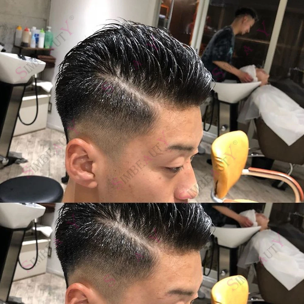 

Черный, коричневый, светлый, невидимая линия роста волос, тонкая моно-полиуретановая основа, прочный мужской парик, 100% мужские парики из натуральных волос, прямые/волнистые лысые шиньоны