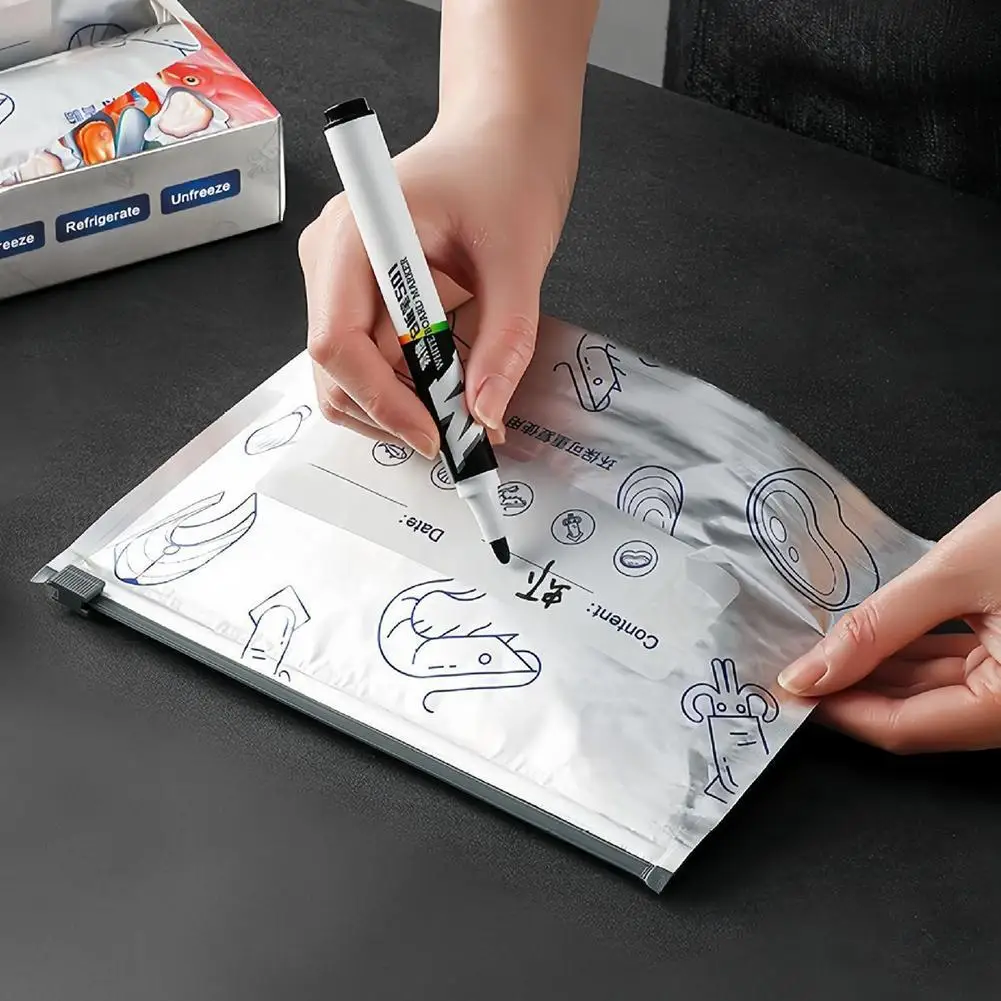 10/30 Stück antibakterielle selbstdichtende Reißverschlussbeutel aus Aluminiumfolie für die Lebensmittelkonservierung, Einfrieren und Kühlung – Lebensmittelgrad für den Haushalt