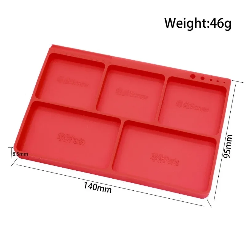 Bandeja de piezas de silicona y soporte para herramientas, organizador antideslizante para herrajes de coche/camión RC, accesorios pequeños