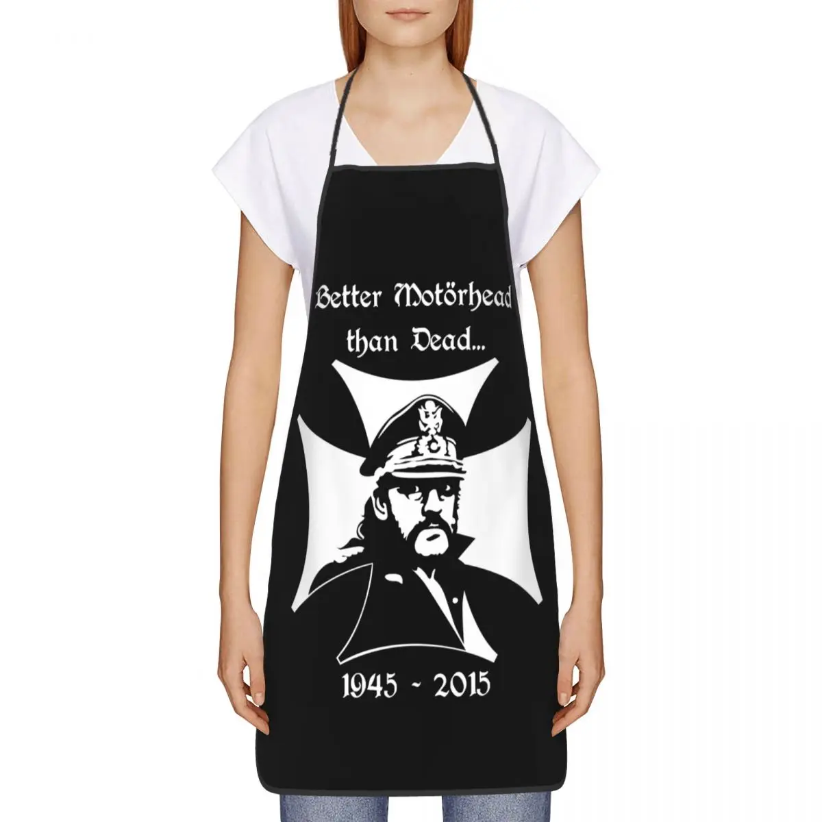 Custom Bib T-shirt-lemmy-s-tribute Apron for Men Women Unisex Adult Chef Kitchen Cooking Tablier Cuisine Baking