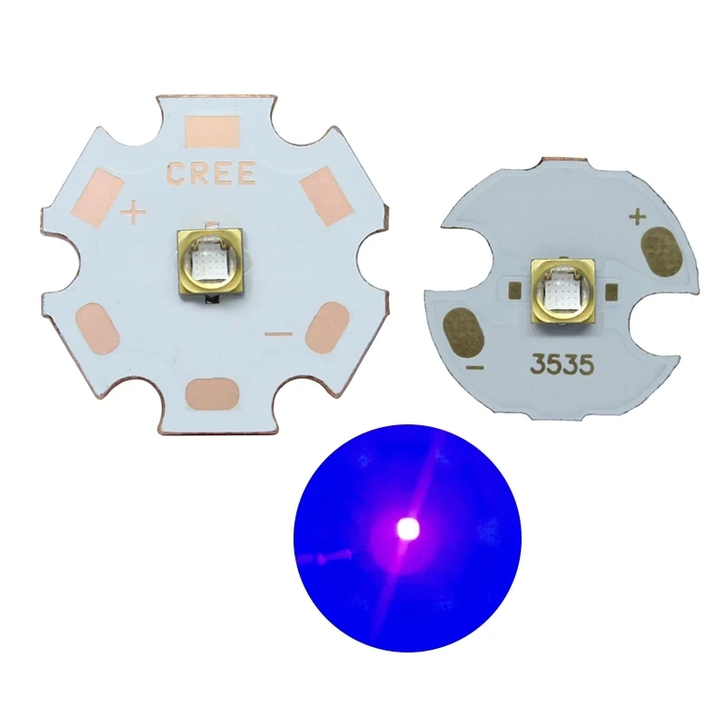 5pcs 3W 3535 High Power UV LED LG Vertical Quartz Glass Chip 45mil Light Beads 60Degree 365nm 385nm395nm405nm For Printer Curing