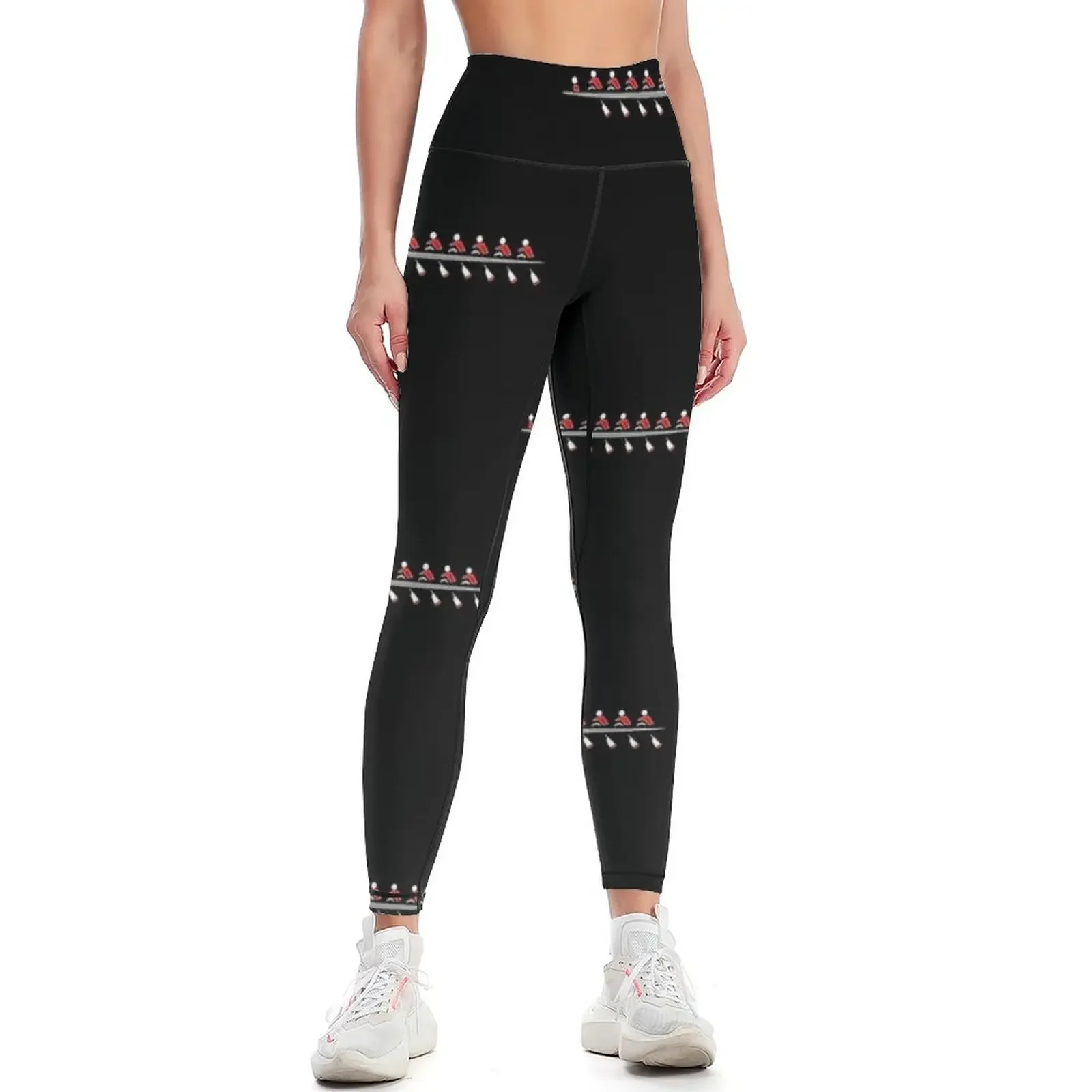 Rowing - 8+, red & black colors, dark background Leggings Legging sport Women's sports pants sports woman gym Womens Leggings