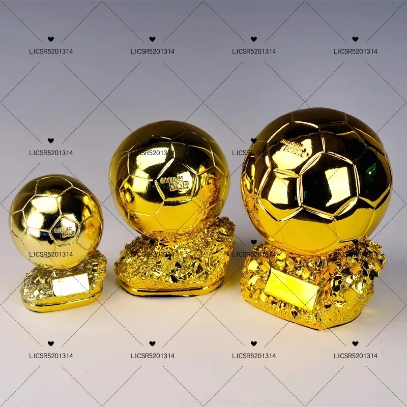 Imagem -04 - Troféu Dourado Personalizado do Futebol do Balão Prêmio Excelente do Jogador Honra da Competição Recompensa Troféu Esférico Melhor Presente Decoração Home Novo