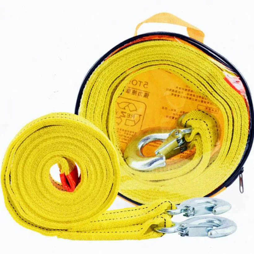 5 Ton 4 Meter Tow Rope For Truck Snatch Strap Off-road Towing Ropes Trailer Winch Cable Belt Car Traction 1pc