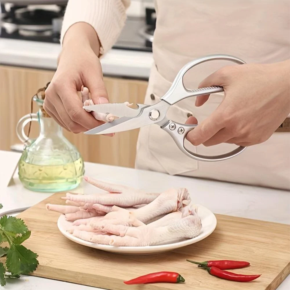 Stainless Steel Kitchen Shears Sharp Kitchen Scissors Multifunctional Chicken Bone Shears Fish Duck Cut Chef Scissors Knife Tool