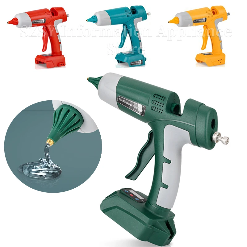 

100W Cordless Hot Glue Gun for Makita Dewalt Bosch Milwaukee 18V Battery 11mm Glue Sticks for Arts&DIY Electric Heat Repair Tool