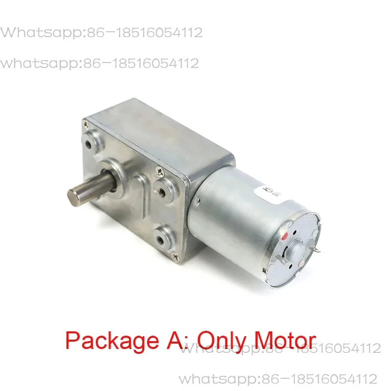 370 DC 6V 12V 24V Worm Gear Reduction Motor+ Bracket+Speed+Controller+Power Supply Metal Gear Worm Turbo Gear Motor 1.2-25kg