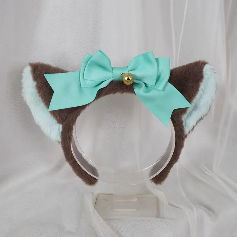2025 New Cute Bowknot Plush Cat Ears Headband Cute Bell Hair Accessory Cat Girl Lolita Headpiece Cosplay JK Party Ears Pros