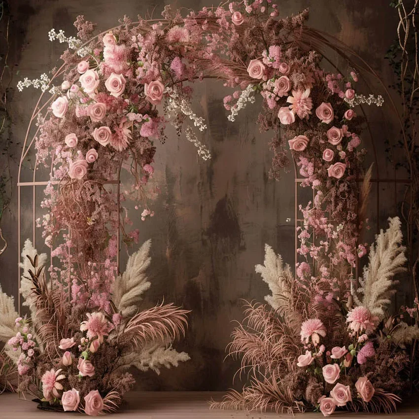 Mehofond 사진 배경 보호 팜파 아치 꽃 벽, 성인 생일 결혼식 출산 초상화 장식 배경, 사진 스튜디오