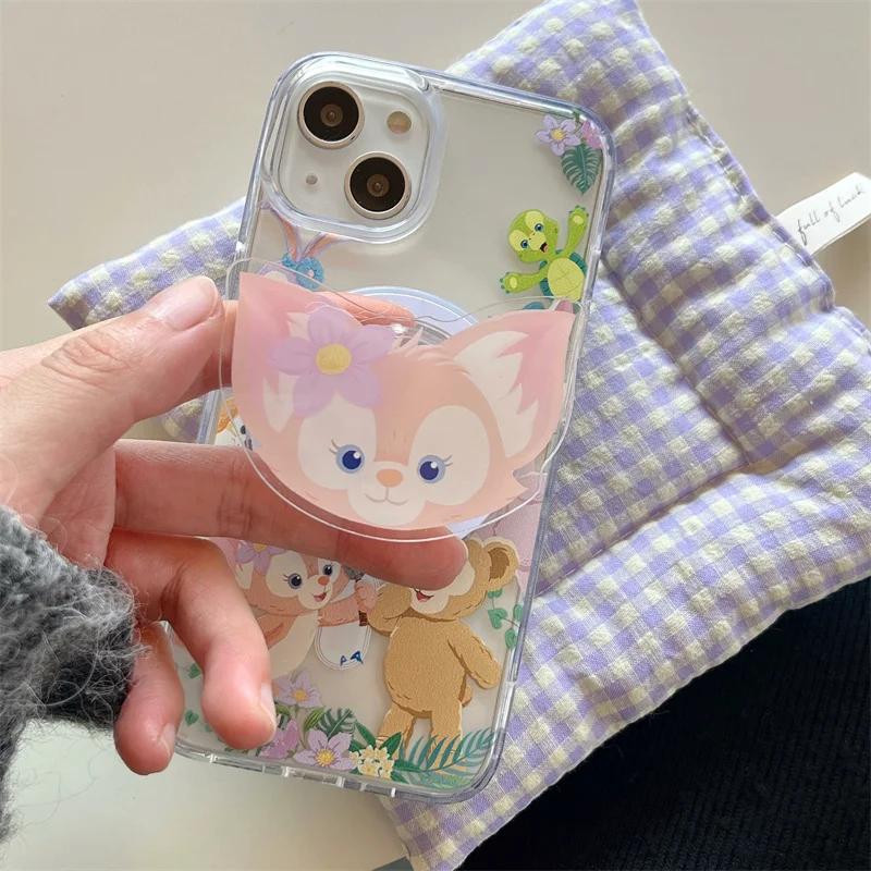 Hot Disney Duffy ShellieMay Gelatoni StellaLou LinaBell Magnetic Attraction Case For IPhone 15 14 13 12 11 Pro Max Soft Cover