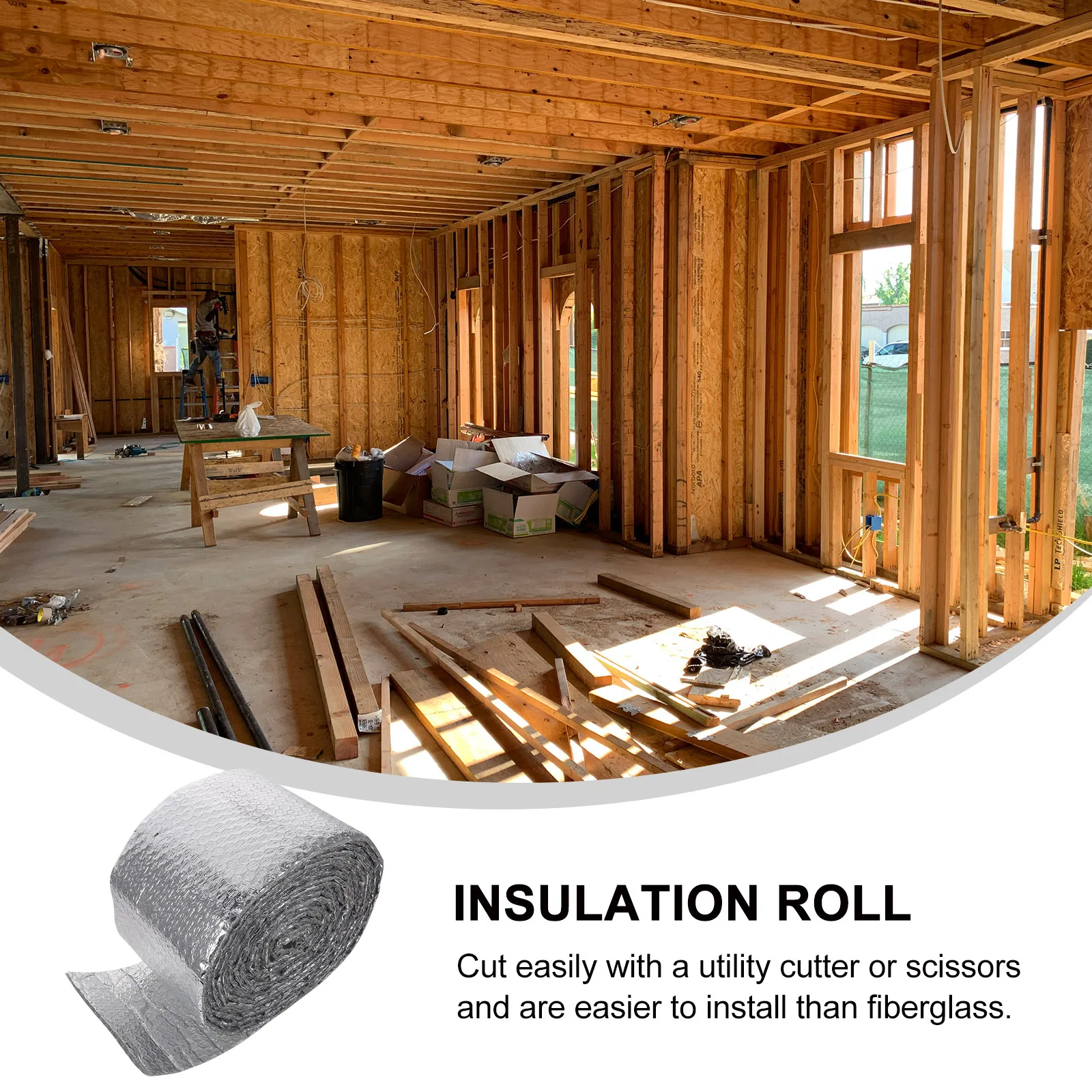 

Bubble Film Reflective Foil Radiant Barrier Insulation Roll Pipe Water Heater Seal Strip Winter Window Insulation Energy Saving