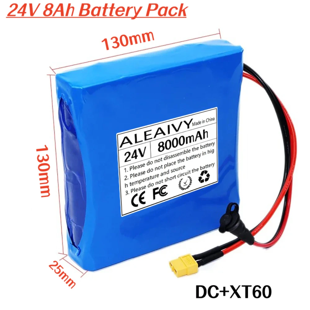 7S2P 18650 24V 8Ah بطارية ليثيوم مع BMS لسكوتر التوازن الذاتي دراجة أحادية كهربائية 8000mAh بطارية قابلة للشحن.