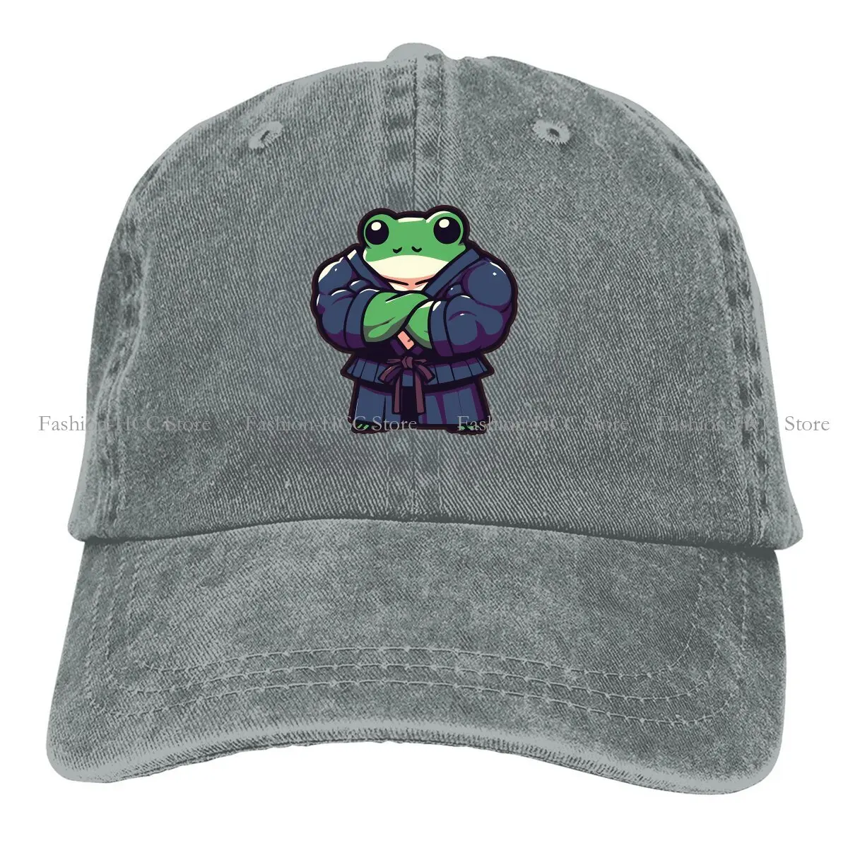 Washed Men's Baseball Cap Ronin Muscle Frog Japan's Warrior Trucker Snapback Caps Dad Hat Japanese Samurai Warrior Bushido