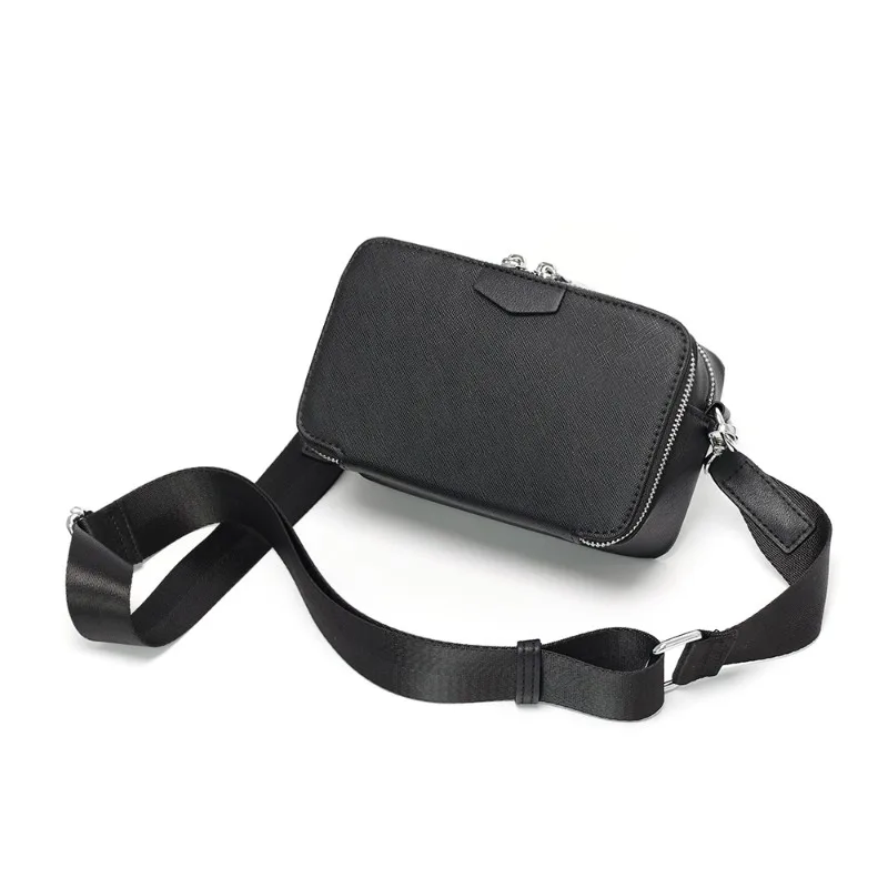

Fashion Box Crossbody Bags Men Luxury Design Square Men's Crossbody Bag Trendy Double Zipper Shoulder Bags Man Clutch Sling Bag