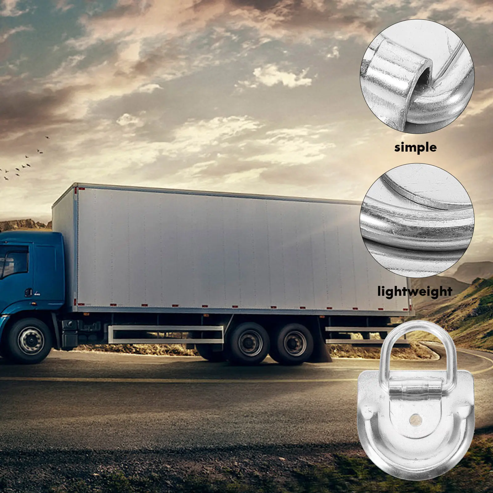 Heavy Duty Cargo Ring Tie Down Anchor Truck Bed Trailer Weld on D Rings Truck Bed Hooks Trailer Tie Downs Metal Cargo Anchor