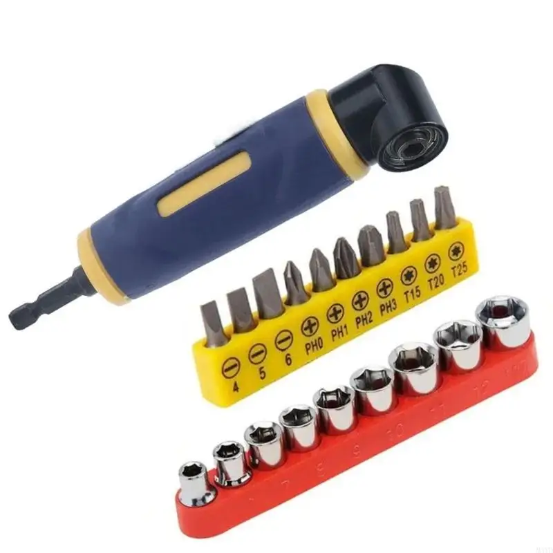 

Pack Of 3 Right Angled Screwdriver Bit With Ergonomic ABS Handle Suitable For Tight Space Easy Access To Difficult Areas M4YD