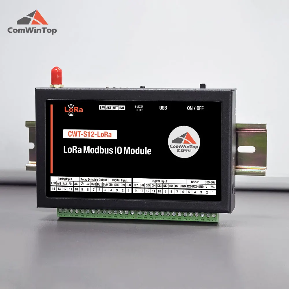 CWT-S12-LoRa 12Di+4Do+4Ai Wireless 433M LoRa Modbus IO Module Modbus RTU