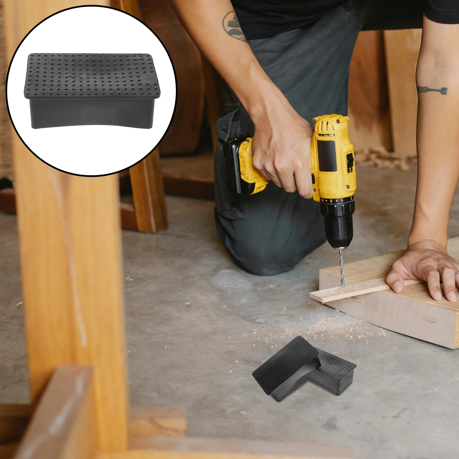

8 Pcs Rubber Anti-slip Foot Pads Furniture Chair Leg Caps Floor Mats Rectangle Dining Slide Protector