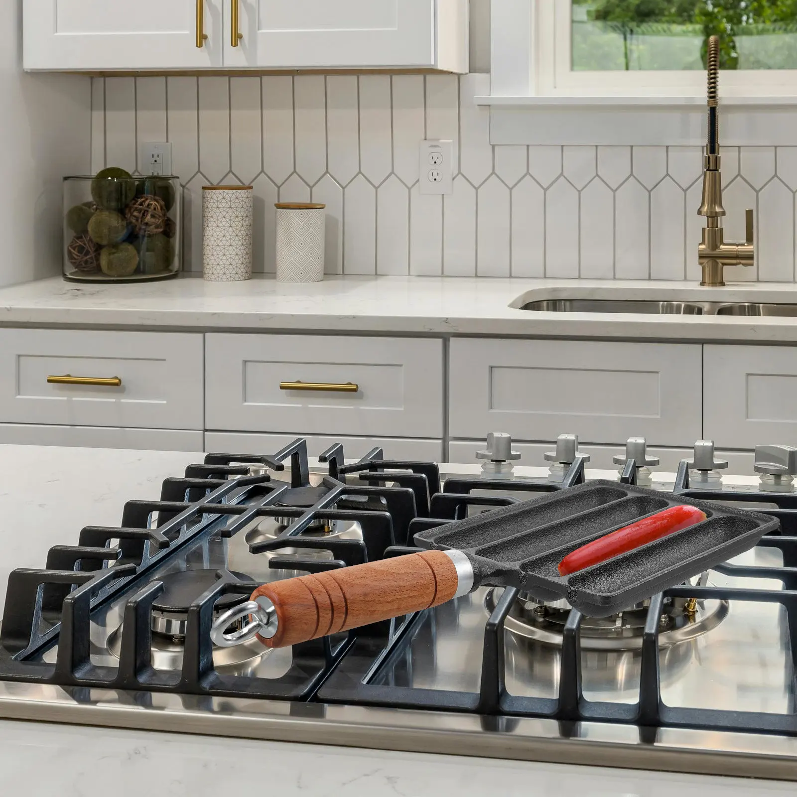 

4-Slot Iron Sausage Mold for Hot Dogs Steaming Baking Grilling Non-Stick Food Grade DIY Party Bbq Outdoor Camping Tool Sausage