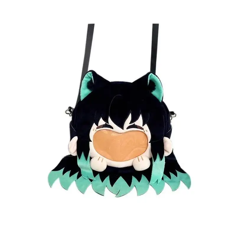 Cosplay Tokitou Muichirou felpa transparente cremallera boca grande mochila de dibujos animados bandolera mensajero