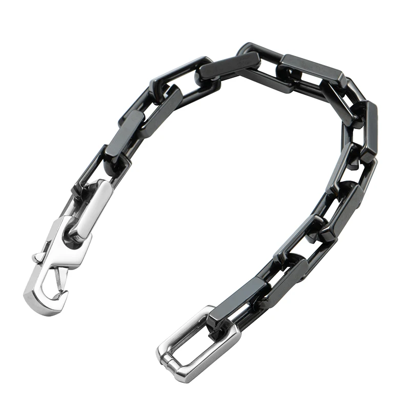 Long Square Box Bracelets Sweater Chain For Men Women Jewelry Gifts White Black Ceramic Bracelet Chunky Bangle Punk Wrist Chains