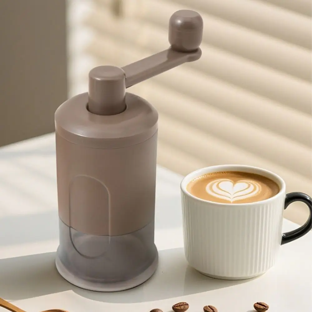 

Portable Manual Coffee Grinder Adjustable Grind Clear Powder Container Small Coffee Mill Plastic Handheld Hand Crank Mill