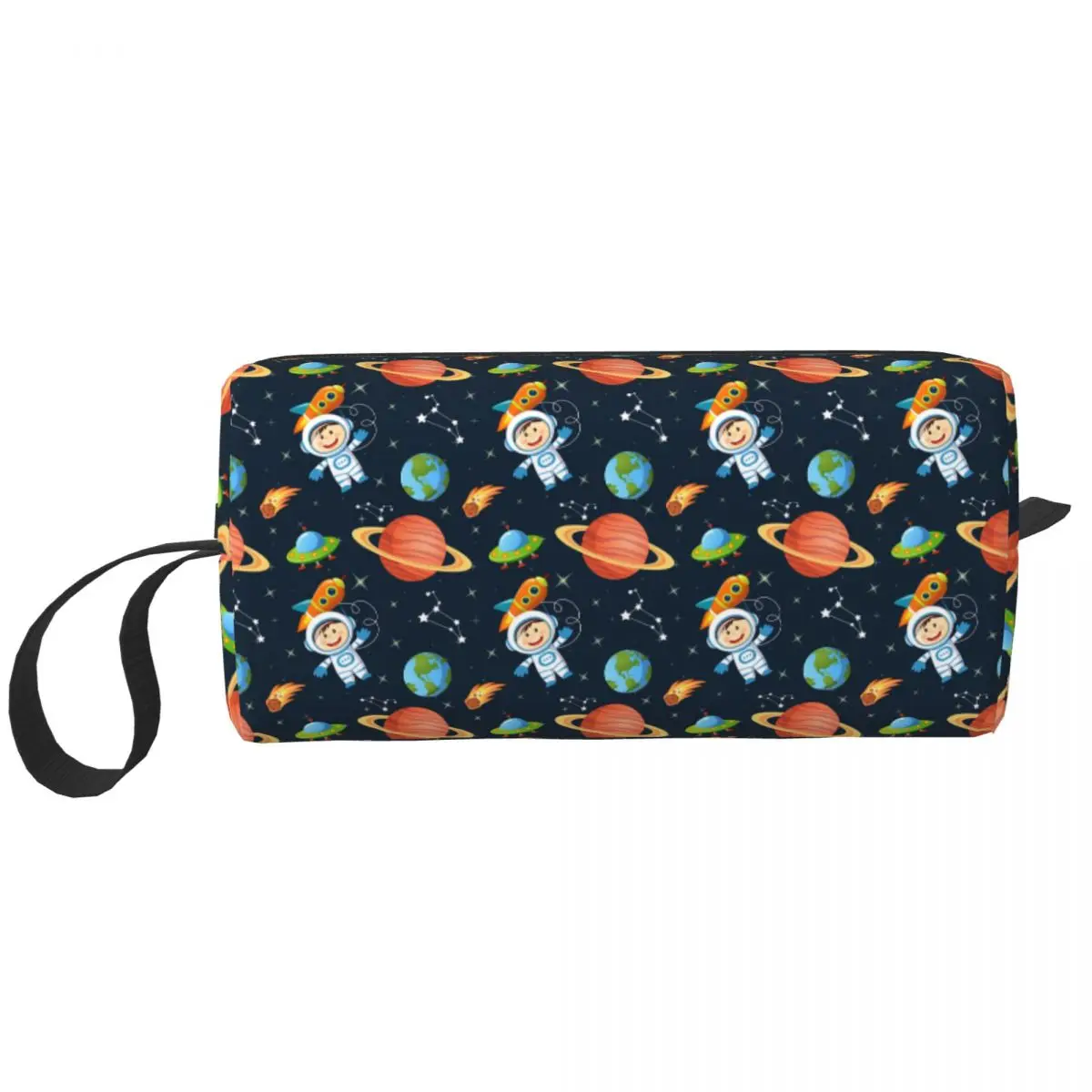 Travel Space Universe Astronaut Toiletry Bag Cute UFO Spaceship Cosmetic Makeup Organizer for Women Beauty Storage Dopp Kit Case