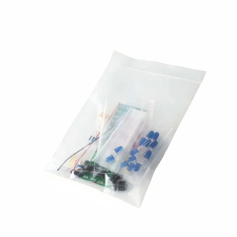 NE555 CD4017 IC LED لتقوم بها بنفسك طقم إضاءة إلكترونية أحمر أزرق ثنائي اللون لتقوم بها بنفسك عدة ستروب بدلة إلكترونية مكونات أضواء وامضة