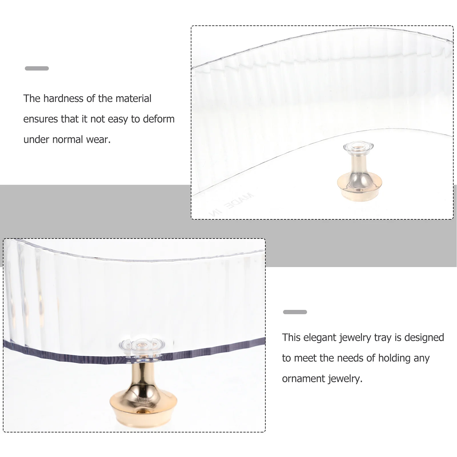 

Jewelry Storage Tray Plastic Four-Feet Elegant Design Organizer Perfume Vanity Tray Makeup Dresser Organizer for Rings Earrings