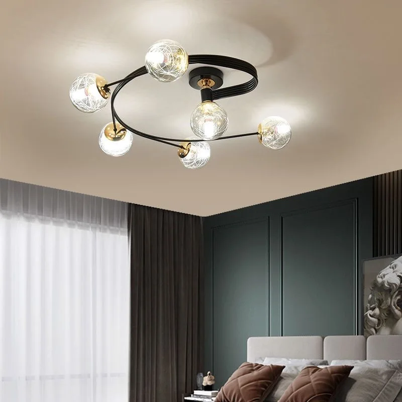 Plafonnier LED en Forme de Boule de Verre au Design Nordique Moderne, Éclairage d'Nik, Luminaire Décoratif de Plafond, Idéal pour un Loft ou un Salon