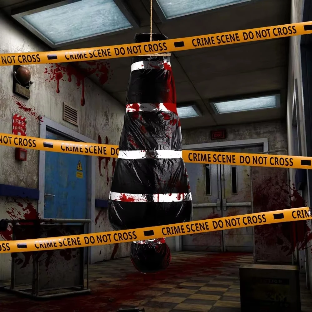 

E2 Hanging Corpse Prop Bag Scary Halloween Decoration Haunted House Decor Garden Outdoor Halloween Clearance Realistic Fake Body