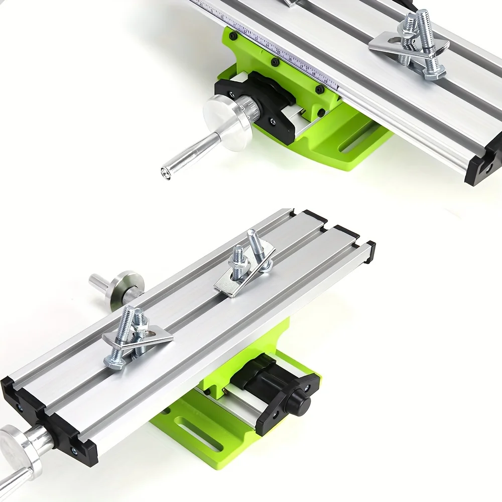 Table de travail composée avec glissière transversale pour fraisage, perçage, banc de travail multifonctionnel réglable X-Y pour machine à fraiser