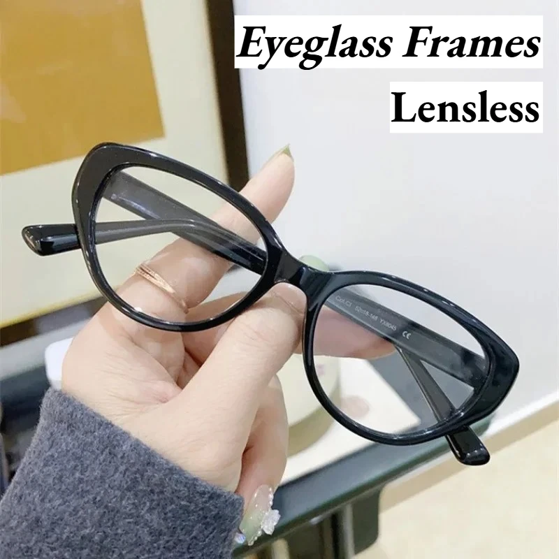 

New Vintage Cat-Eye Frames Women's Comfortable and Durable Frames Without Lenses Fashion Street Photography Props
