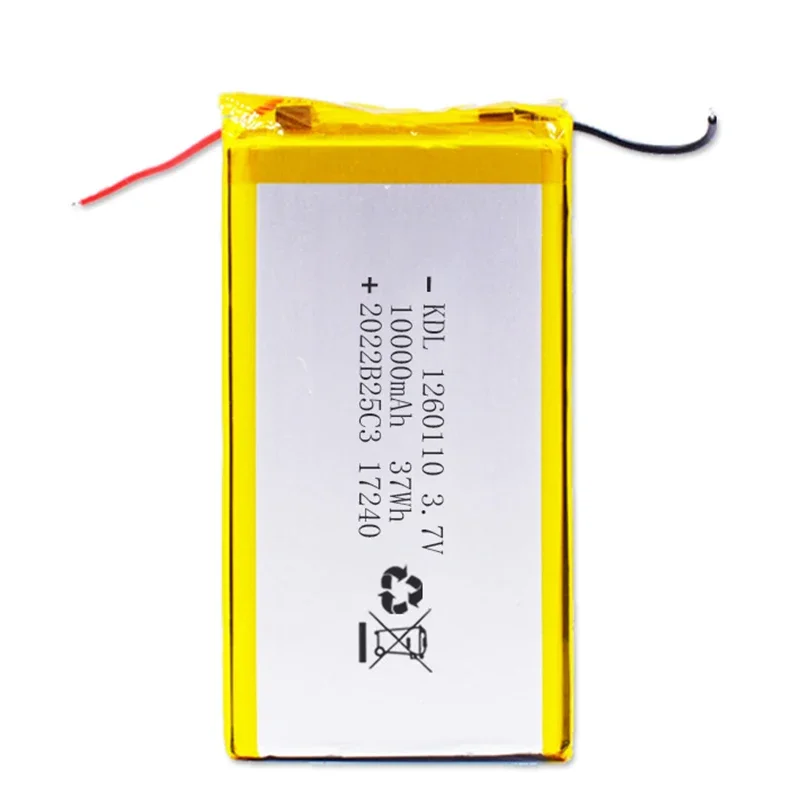 For TOY POWER BANK GPS Table E-book Batteries 3.7V 10000mAH 1260110 Polymer Lithium Ion Li-ion Rechargeable Battery