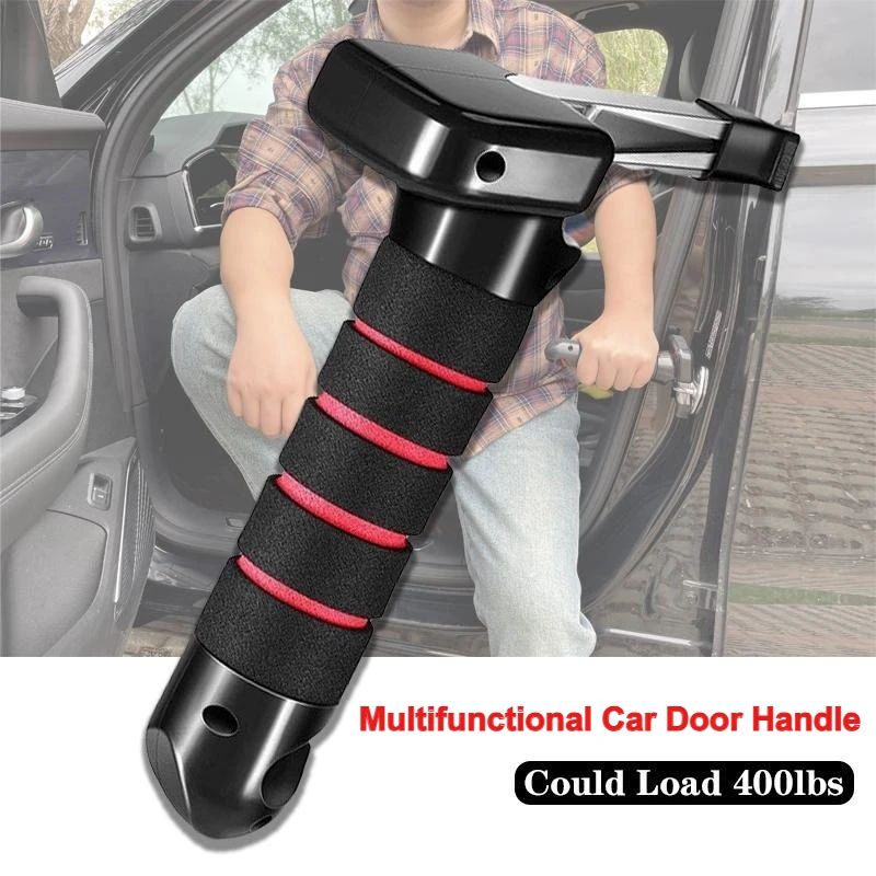 Car Door Handle for Elderly Senior Kit 3in1 Window Breaker Seatbelt Cutter Mobility Aid Step Assist Multifunctional Safety Tool