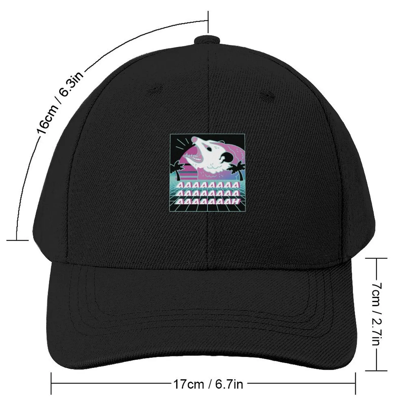 Screaming Retrowave Possum Baseball Cap Bobble Hat |-F-| Anime Women Hats Men's