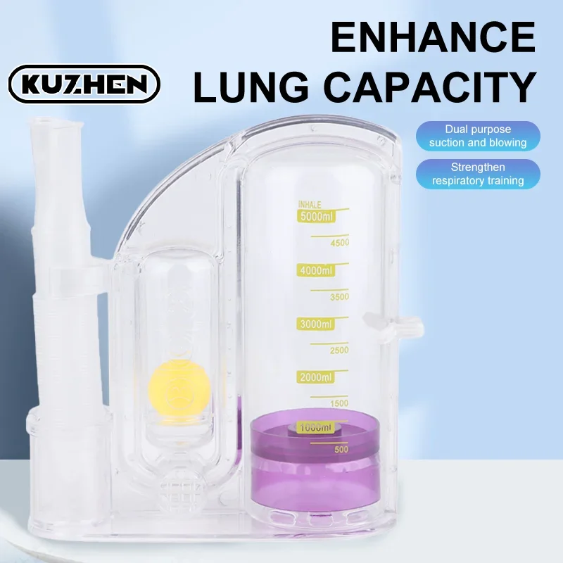 

Incentive Spirometer 5000ML Volume Measurement With Flow Rate Indicator Deep Breathing Trainer Students Lung Exerciser Device
