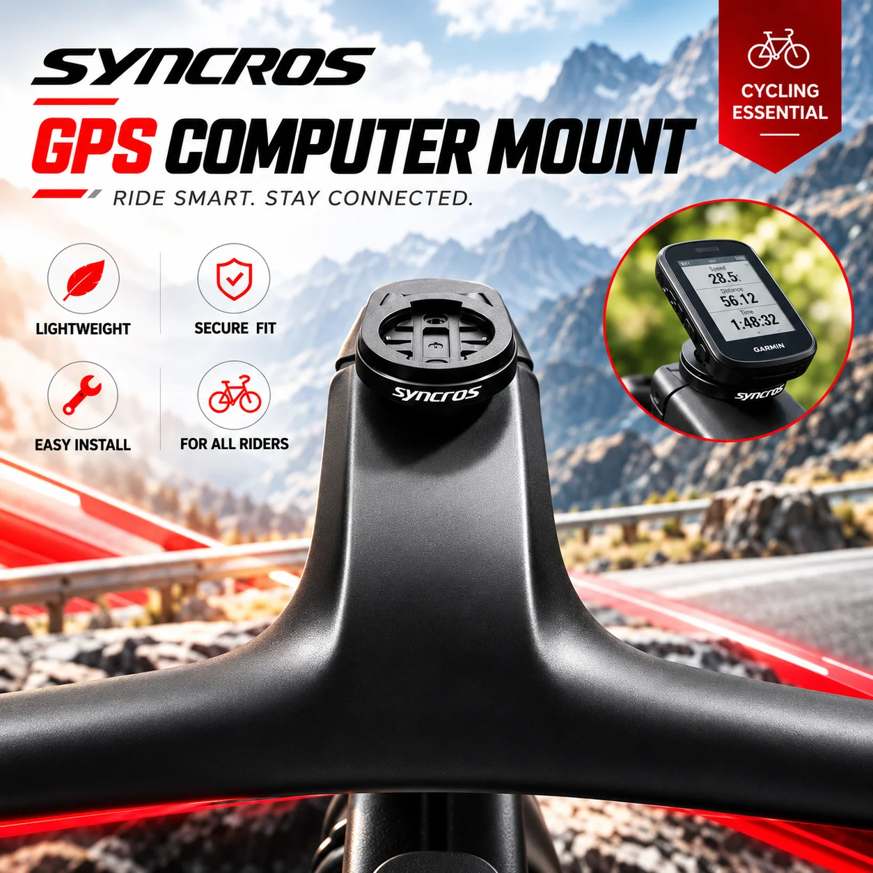 0Degree 10DegreeTop Cap Aluminum ComputerMount For SYN BIKE Fraser Ic Sl Wc/Dc/Xc Handlebars Xc Stem 1.5/2.0 Garmin/Wahoo/Bryton