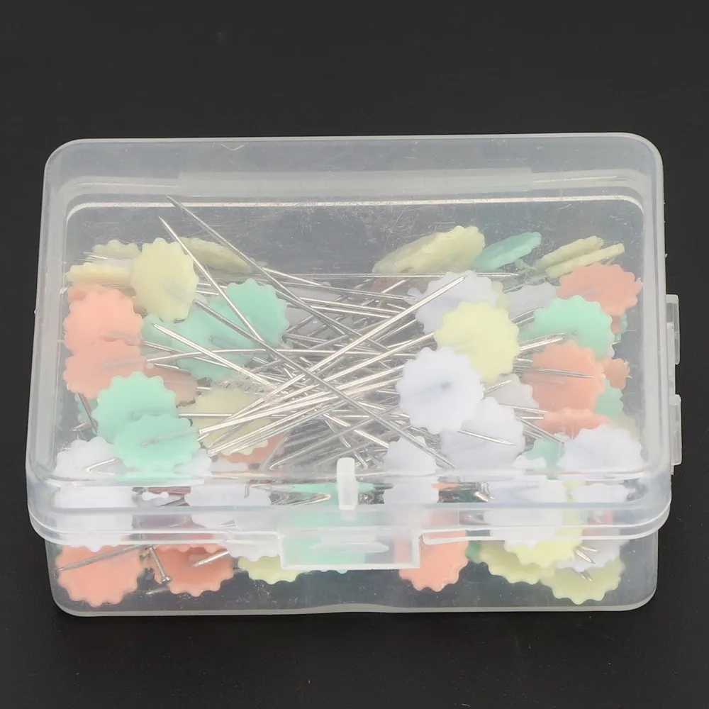 200pcs Versatile Multicolor Sewing Pins Flower Head Straight Pins Craft Positioning Pins For Household DIY