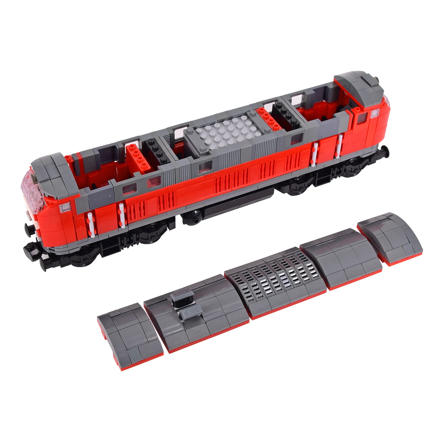MOC City BR 218 DB Locomotiva Building Blocks Set Modello di treno realistico Giocattolo da costruzione per gli appassionati di treni Giocattolo tecnico fai-da-te