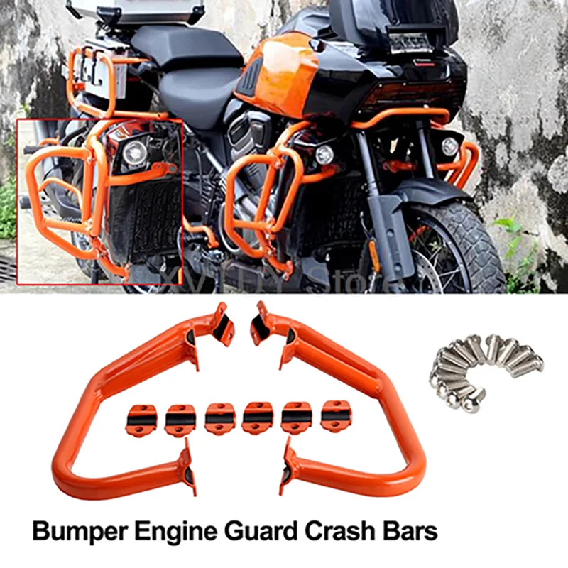 

2Pcs Motorcycle Engine Lengthen Bumper Accessories Crash Bar Engine Guard for Harley Pan America RA1250 RA1250S 2022 2023 2024