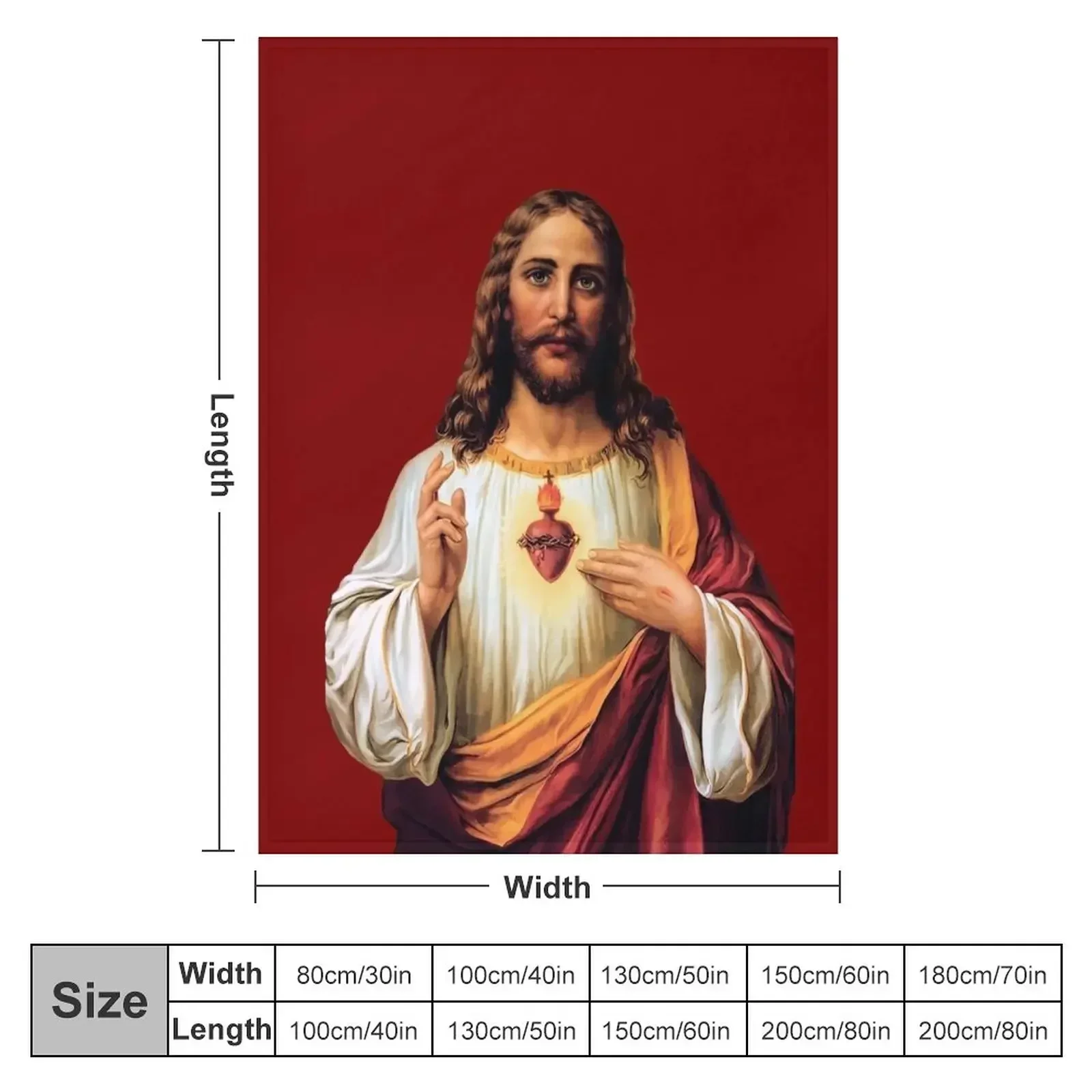 Sacred Heart of Jesus - III (transparent background design) Throw Blanket Polar Luxury Brand Beautifuls Blankets