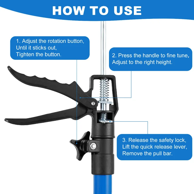 Telescopic Steel Hand Jack Support Rod Generic Steel Support Rod Cabinet Board Lifting Support Rod Adjustable Hand Work Bracket