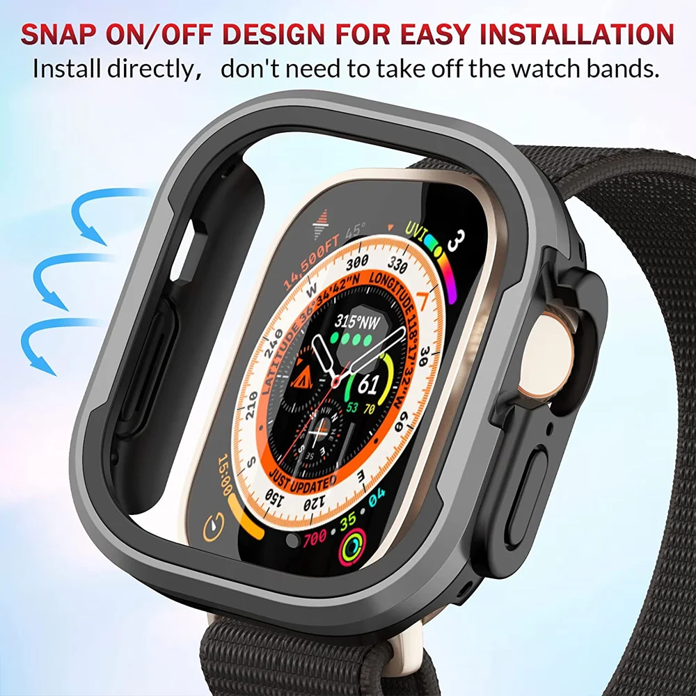 Screen protector for Apple Watch Case Ultra 2 49mm Aluminum TPU Frame iwatch series 8 9 7 6 5 4 SE 45mm 41mm 44mm 40mm cover